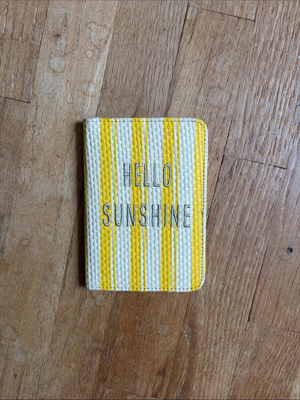 Hello Sunshine Yellow & White Striped Passport Holder